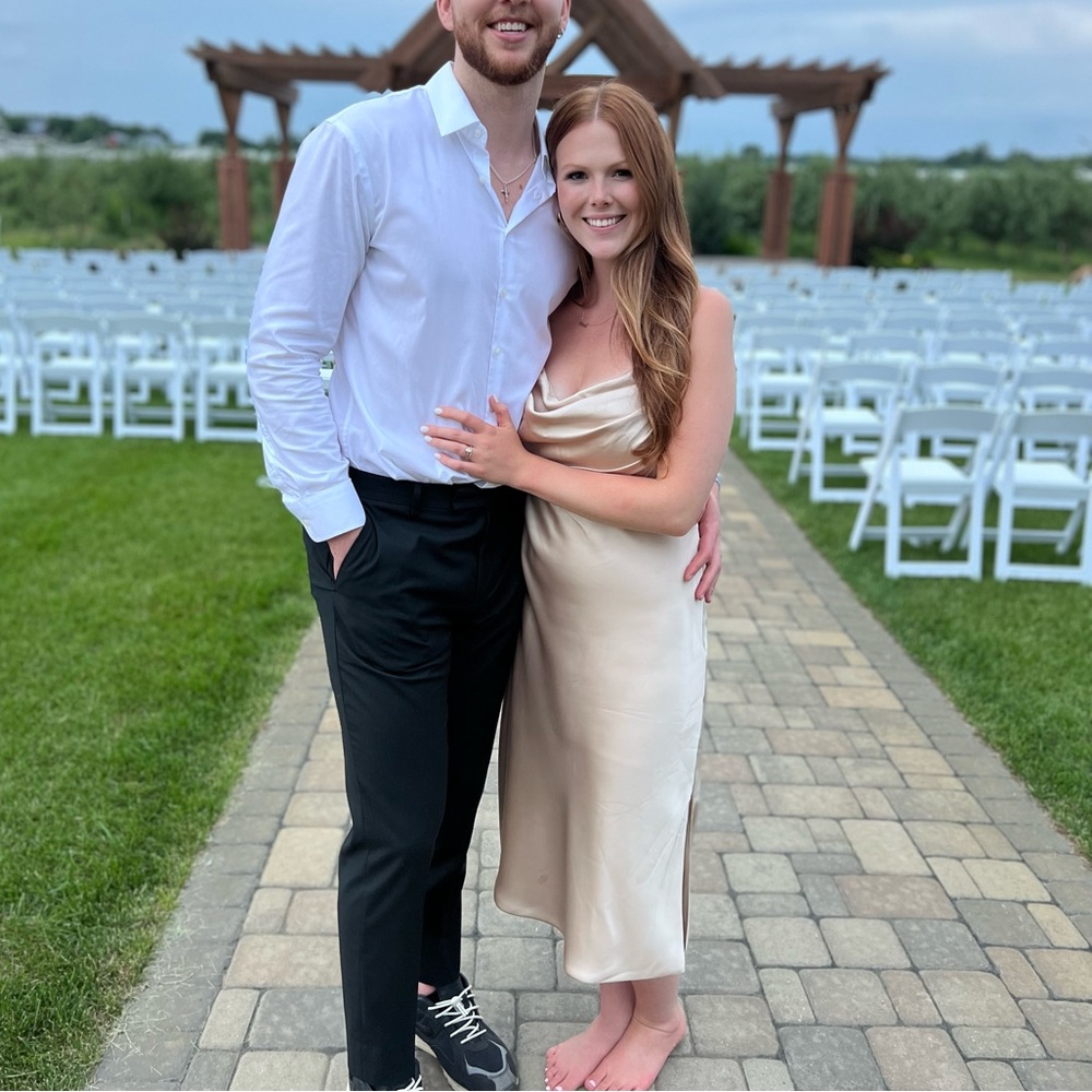 Revelry Skye Satin midi dress, size 8, bridesmaids dress